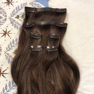 Luxy 12” fill-ins. Natural Brown Hair Extensions